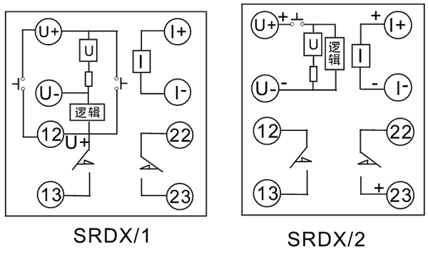 SRDX-1-220VDC/12VDC內部接線圖